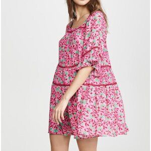 Playa Lucila Floral Dress Pink Green Floral Flowy Size XS